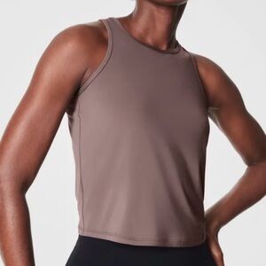 NWT - SPANX Butter Soft Keyhole Tank Top - Crew Neck - Smoke Gray - Medium